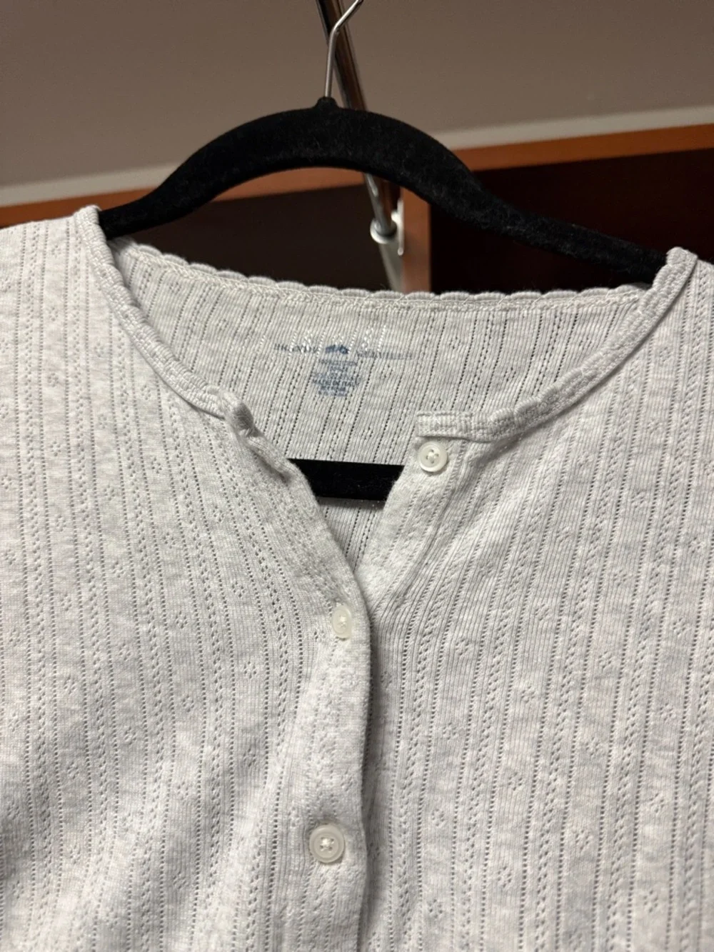 Brandy Melville pointelle button top - Picture 2 of 3